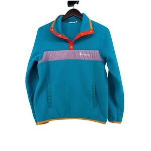 Cotopaxi Teca Fleece Pullover Womens Medium Blue Teal Colorblock Snap Jacket